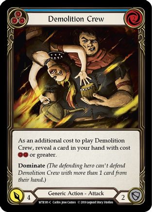 Demolition Crew (Blue) (WTR181) [Welcome to Rathe] 1st Edition Rainbow Foil - Deck Out Gaming