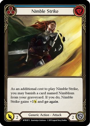 Nimble Strike (Blue) (WTR187) [Welcome to Rathe] 1st Edition Rainbow Foil - Deck Out Gaming