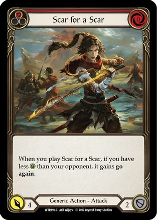 Scar for a Scar (Red) (WTR191) [Welcome to Rathe] Unlimited Edition Rainbow Foil - Deck Out Gaming