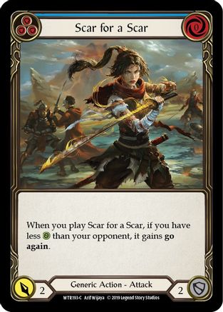 Scar for a Scar (Blue) (WTR193) [Welcome to Rathe] Unlimited Edition Rainbow Foil - Deck Out Gaming