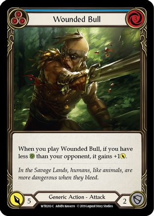 Wounded Bull (Blue) (WTR202) [Welcome to Rathe] Unlimited Edition Rainbow Foil - Deck Out Gaming