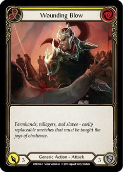 Wounding Blow (Yellow) (WTR204) [Welcome to Rathe] Unlimited Edition Rainbow Foil - Deck Out Gaming