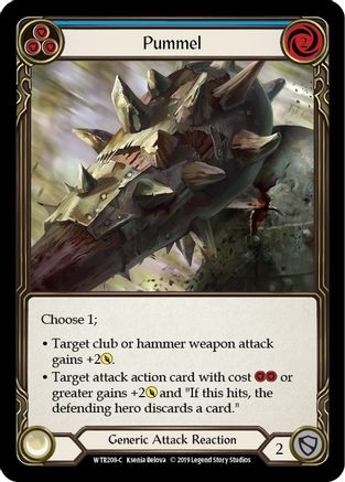 Pummel (Blue) (WTR208) [Welcome to Rathe] 1st Edition Rainbow Foil - Deck Out Gaming