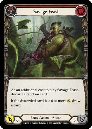 Savage Feast (Red) (RNR010) [Hero Deck: Rhinar] 1st Edition - Deck Out Gaming