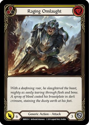Raging Onslaught (Yellow) (RNR020) [Hero Deck: Rhinar] 1st Edition - Deck Out Gaming