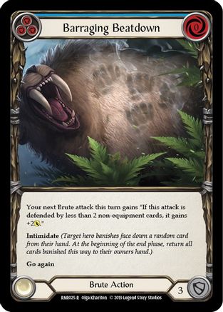 Barraging Beatdown (Blue) (RNR025) [Hero Deck: Rhinar] 1st Edition - Deck Out Gaming