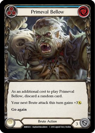 Primeval Bellow (Blue) (RNR026) [Hero Deck: Rhinar] 1st Edition - Deck Out Gaming