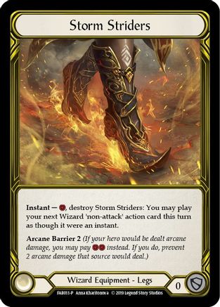 Storm Striders (Golden) -  FAB011 (FAB011) [Flesh and Blood: Promo Cards] 1st Edition Cold Foil - Deck Out Gaming