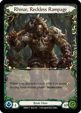 Rhinar, Reckless Rampage - HER001 (HER001) [Flesh and Blood: Promo Cards] 1st Edition Cold Foil - Deck Out Gaming