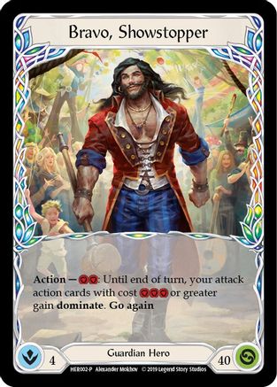 Bravo, Showstopper - HER002 (HER002) [Flesh and Blood: Promo Cards] 1st Edition Cold Foil - Deck Out Gaming
