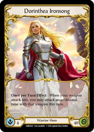 Dorinthea Ironsong - HER004 (HER004) [Flesh and Blood: Promo Cards] 1st Edition Cold Foil - Deck Out Gaming