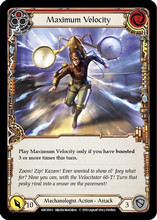 Maximum Velocity (ARC008) [Arcane Rising] Unlimited Edition Rainbow Foil - Deck Out Gaming