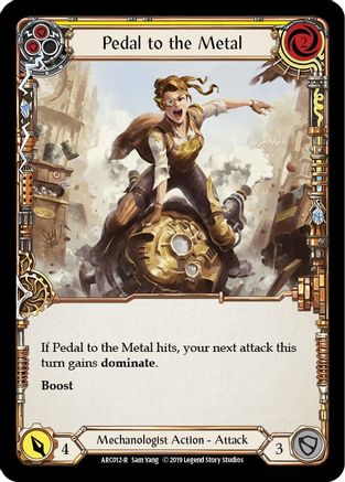 Pedal to the Metal (Yellow) (ARC012) [Arcane Rising] 1st Edition Rainbow Foil - Deck Out Gaming