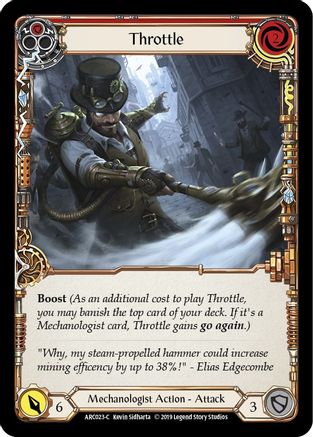Throttle (Red) (ARC023) [Arcane Rising] Unlimited Edition Rainbow Foil - Deck Out Gaming