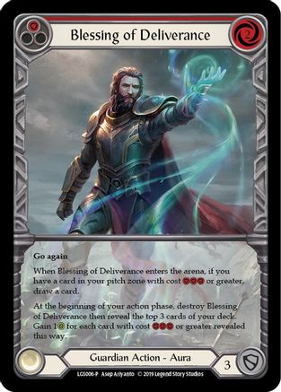 Blessing of Deliverance (Red) - LGS006 (LGS006) [Flesh and Blood: Promo Cards] 1st Edition - Deck Out Gaming