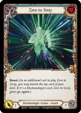 Zero to Sixty (Blue) (ARC028) [Arcane Rising] 1st Edition - Deck Out Gaming