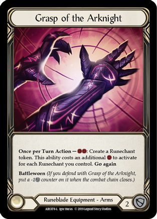 Grasp of the Arknight (ARC078) [Arcane Rising] Unlimited Edition Rainbow Foil - Deck Out Gaming