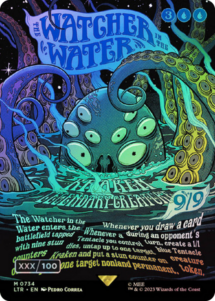 The Watcher in the Water (Borderless Poster) (Serial Numbered) (734) [The Lord of the Rings: Tales of Middle-earth] foil - Deck Out Gaming