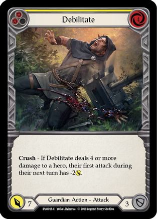 Debilitate (Yellow) (BVO013) [Hero Deck: Bravo] 1st Edition - Deck Out Gaming