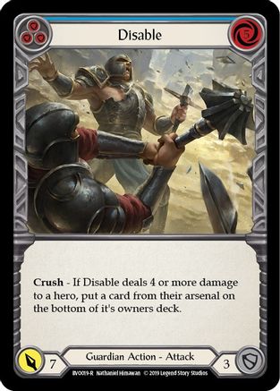 Disable (Blue) (BVO019) [Hero Deck: Bravo] 1st Edition - Deck Out Gaming