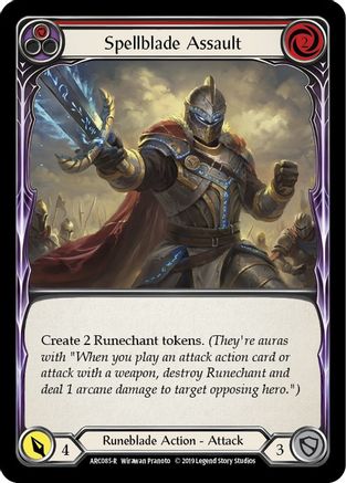 Spellblade Assault (Red) (ARC085) [Arcane Rising] 1st Edition Rainbow Foil - Deck Out Gaming
