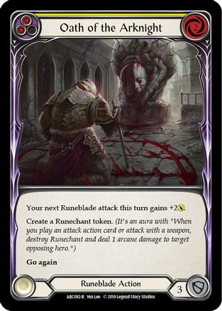 Oath of the Arknight (Yellow) (ARC092) [Arcane Rising] 1st Edition Rainbow Foil - Deck Out Gaming