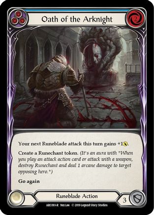 Oath of the Arknight (Blue) (ARC093) [Arcane Rising] 1st Edition Rainbow Foil - Deck Out Gaming