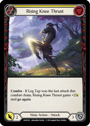 Rising Knee Thrust (Yellow) (KSU019) [Hero Deck: Katsu] 1st Edition - Deck Out Gaming