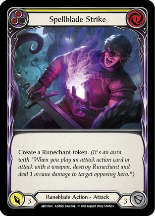 Spellblade Strike (Yellow) (ARC104) [Arcane Rising] Unlimited Edition Rainbow Foil - Deck Out Gaming
