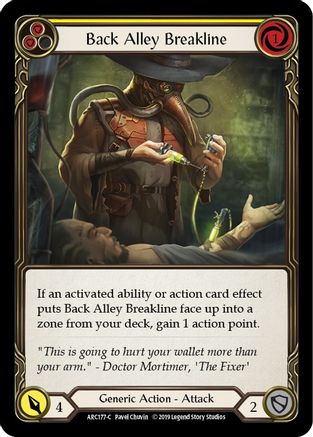 Back Alley Breakline (Yellow) (ARC177) [Arcane Rising] 1st Edition Rainbow Foil - Deck Out Gaming