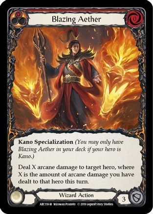 Blazing Aether (ARC118) [Arcane Rising] 1st Edition Rainbow Foil - Deck Out Gaming