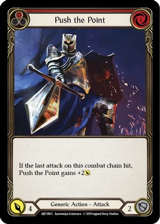 Push the Point (Red) (ARC188) [Arcane Rising] 1st Edition Rainbow Foil - Deck Out Gaming