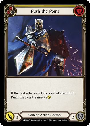 Push the Point (Yellow) (ARC189) [Arcane Rising] 1st Edition Rainbow Foil - Deck Out Gaming