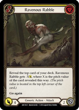 Ravenous Rabble (Yellow) (ARC192) [Arcane Rising] Unlimited Edition - Deck Out Gaming