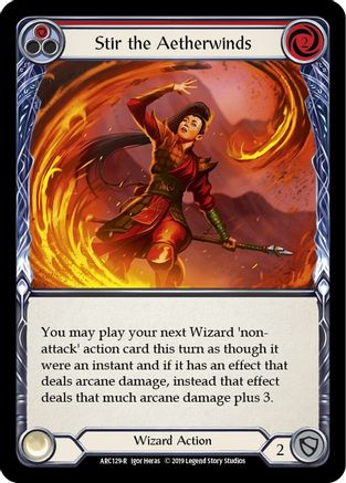 Stir the Aetherwinds (Red) (ARC129) [Arcane Rising] Unlimited Edition Rainbow Foil - Deck Out Gaming