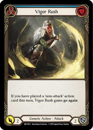 Vigor Rush (Blue) (ARC199) [Arcane Rising] Unlimited Edition Rainbow Foil - Deck Out Gaming