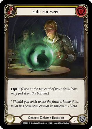 Fate Foreseen (Yellow) (ARC201) [Arcane Rising] 1st Edition Rainbow Foil - Deck Out Gaming
