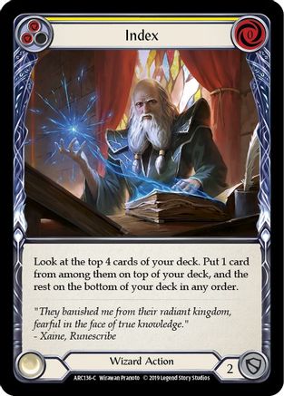 Index (Yellow) (ARC136) [Arcane Rising] Unlimited Edition Rainbow Foil - Deck Out Gaming