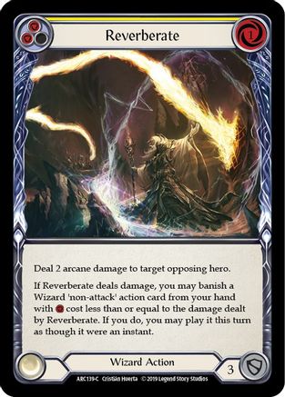 Reverberate (Yellow) (ARC139) [Arcane Rising] 1st Edition Rainbow Foil - Deck Out Gaming