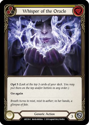 Whisper of the Oracle (Yellow) (ARC216) [Arcane Rising] 1st Edition Rainbow Foil - Deck Out Gaming