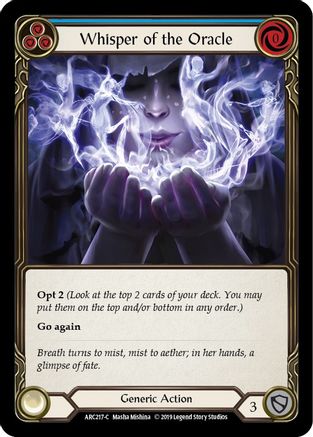 Whisper of the Oracle (Blue) (ARC217) [Arcane Rising] Unlimited Edition - Deck Out Gaming