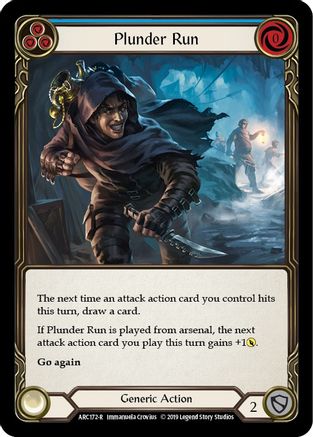 Plunder Run (Blue) (ARC172) [Arcane Rising] 1st Edition Rainbow Foil - Deck Out Gaming