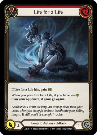 Life for a Life (Red) (ARC164) [Arcane Rising] 1st Edition Rainbow Foil - Deck Out Gaming