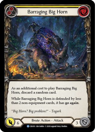 Barraging Big Horn (Yellow) (CRU011) [Crucible of War] 1st Edition Rainbow Foil - Deck Out Gaming