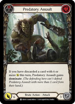 Predatory Assault (Red) (CRU013) [Crucible of War] Unlimited Edition Rainbow Foil - Deck Out Gaming