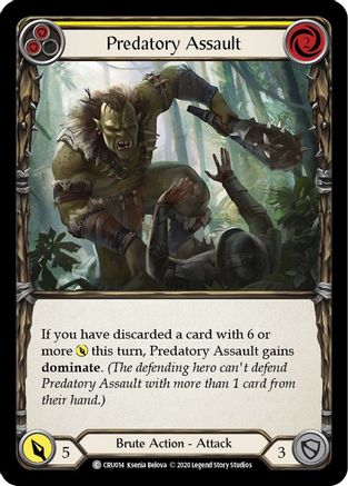 Predatory Assault (Yellow) (CRU014) [Crucible of War] 1st Edition - Deck Out Gaming