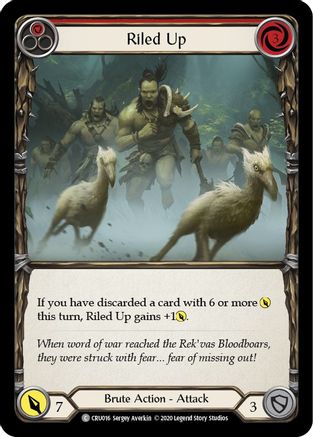 Riled Up (Red) (CRU016) [Crucible of War] Unlimited Edition Rainbow Foil - Deck Out Gaming