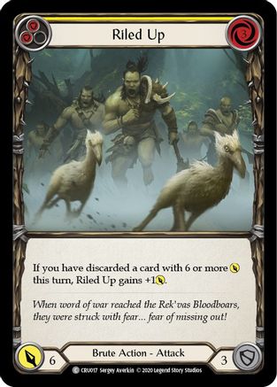 Riled Up (Yellow) (CRU017) [Crucible of War] Unlimited Edition Rainbow Foil - Deck Out Gaming