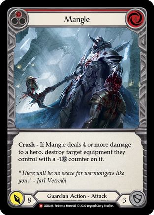 Mangle (CRU026) [Crucible of War] 1st Edition Rainbow Foil - Deck Out Gaming