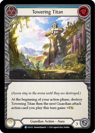 Towering Titan (Blue) (CRU031) [Crucible of War] Unlimited Edition Rainbow Foil - Deck Out Gaming